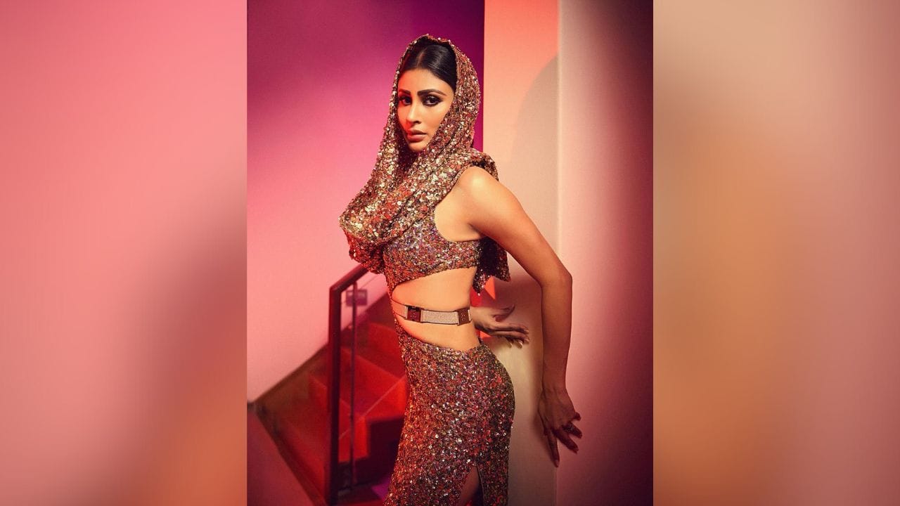 મૌનીએ આ લુકને સટલ બેસ, ન્યૂડ લિપ્સ્ટીક અને સ્મોકી આઈ મેકઅપ સાથે તેનો લુક કમ્પલીટ કર્યો છે. (Image: Instagram)