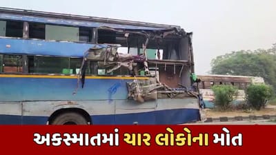 પંચમહાલ : ગોધરા-દાહોદ હાઇવે ઉપર બે બસની જોરદાર ટક્કર, ચાર લોકોના મોત, જુઓ વીડિયો પંચમહાલ : ગોધરા-દાહોદ હાઇવે ઉપર બે બસની જોરદાર ટક્કર, ચાર લોકોના મોત, જુઓ વીડિયો