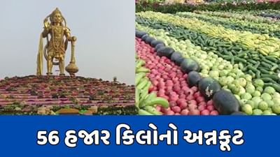 બોટાદ : સાળંગપુર કષ્ટભંજન હનુમાનજીને 56 હજાર કિલોનો ભવ્યાતિભવ્ય અન્નકૂટ ધરાવાયો, જુઓ વીડિયો