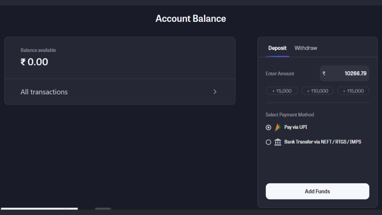 ફંડ એડ કરવા માટે તમે ઓનલાઈન પેમેન્ટ UPI દ્વારા અથવા તો NEFT/RTGS/IMPS દ્વારા બેંક ટ્રાન્સફર કરી શકો છો. જાણો અનલિસ્ટેડ માર્કેટમાંથી શેર ખરીદવાની સ્ટેપ બાય સ્ટેપ પ્રોસેસ - https://tv9gujarati.com/photo-gallery/stock-market-know-step-by-step-process-of-buying-shares-from-unlisted-market-ipo-news-ipo-update-914324.html