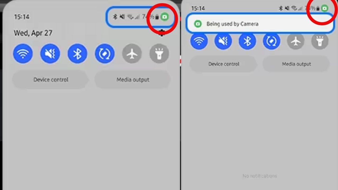 આ લાઇટ્સનો મતલબ કે તમે જે એપ ખોલી છે તે ફોનના કેમેરાનો ઉપયોગ કરી રહી છે. જ્યારે તમે આ રીતે કેટલીક એપ્સ ખોલો છો, ત્યારે તમને ગ્રીન લાઇટ સાથે માઇક આઇકોન દેખાય છે.