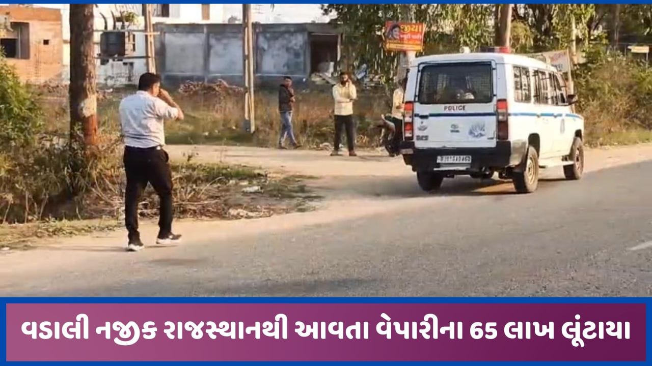 વડાલી નજીક રાજસ્થાનથી આવતા વેપારીની કાર આંતરી હથિયાર બતાવી 65 લાખ