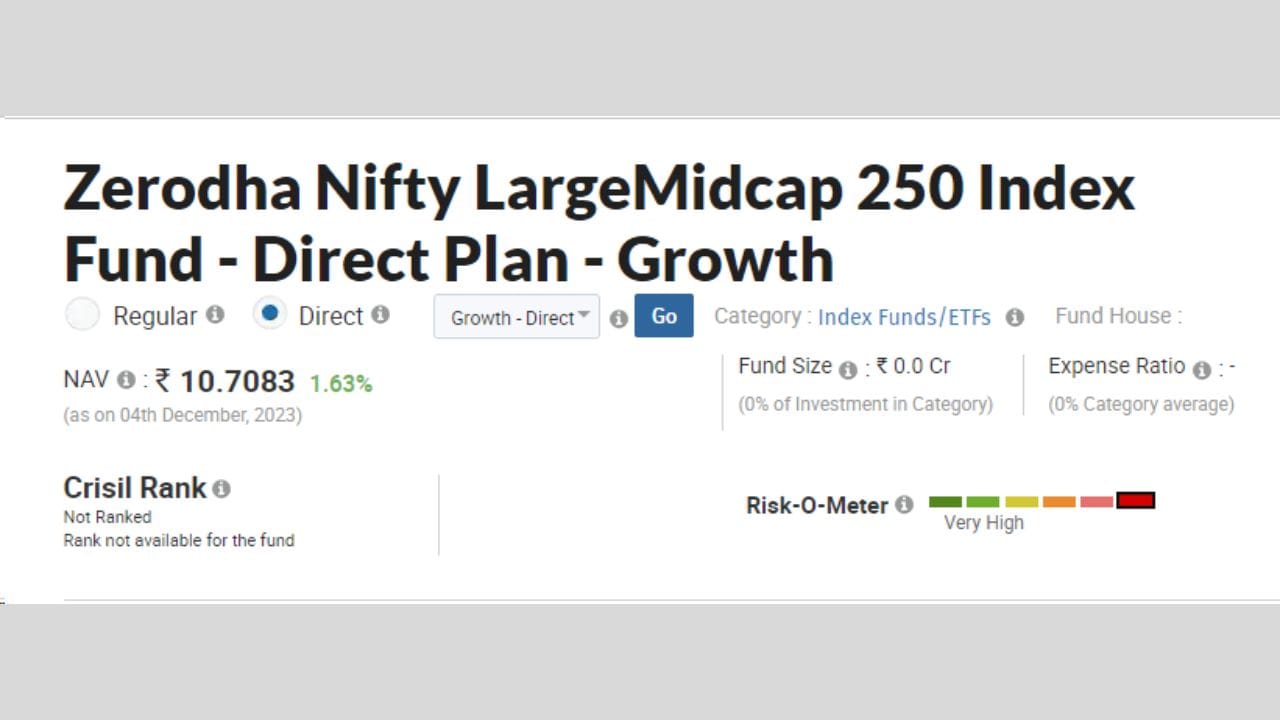 ઝેરોધા મ્યુચ્યુઅલ ફંડમાં રોકાણકારોને મળ્યું બમ્પર રિટર્ન, બેંક FD દ્વારા 1 વર્ષમાં મળતું રિટર્ન આ સ્કીમમાં માત્ર 1 મહિનામાં મળ્યું