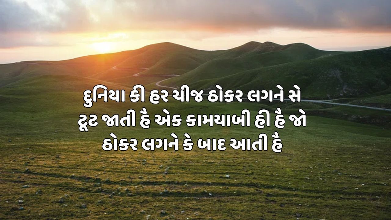 દુનિયા કી હર ચીજ ઠોકર લગને સે ટૂટ જાતી હૈ એક કામયાબી હી હૈ જો ઠોકર લગને કે બાદ આતી હૈ