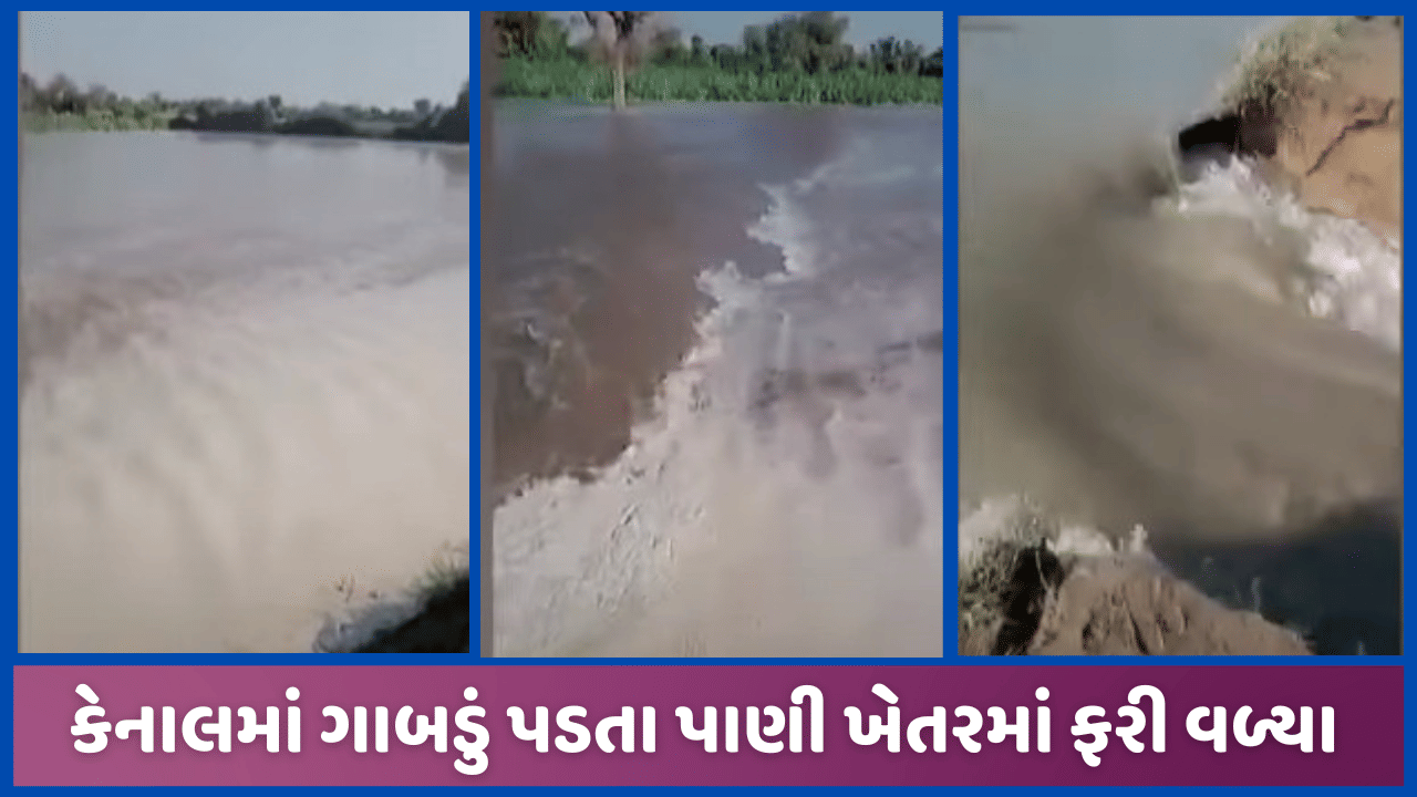 બનાસકાંઠાઃ નર્મદા માઈનોર કેનાલમાં ફરી ગાબડું પડ્યુ, ખેતરોમાં પાણી ફરી વળતા નુક્સાન