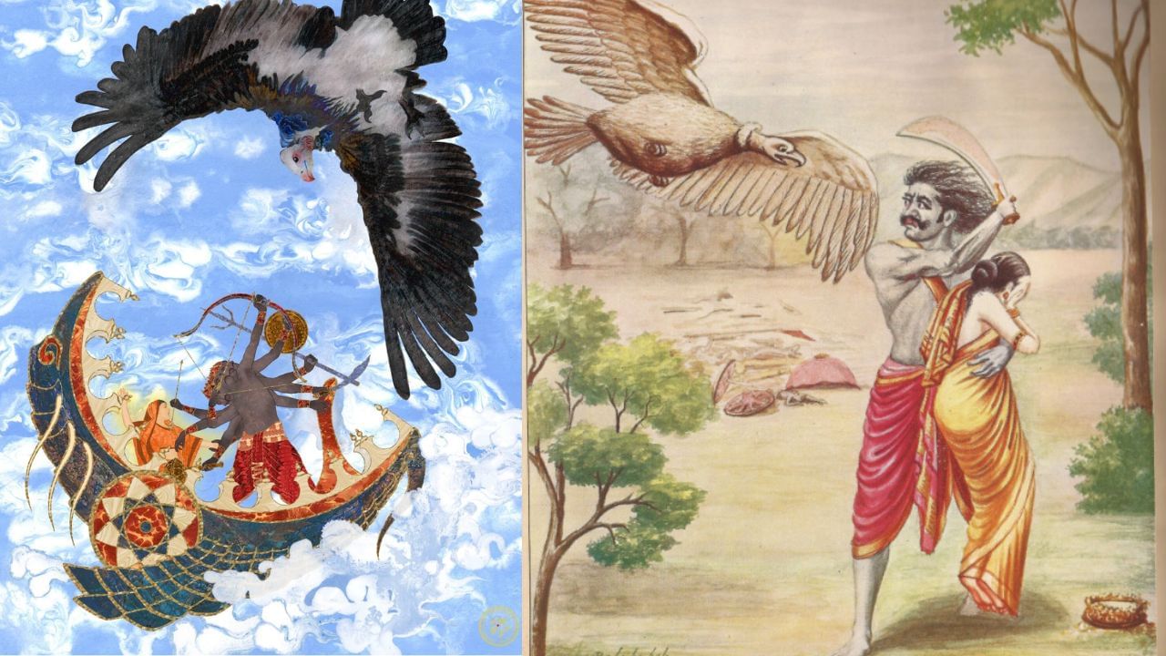 આટલું કહીને ગીધ રાજા જટાયુનું શરીર પ્રાણહિન થઈ ગયું. જટાયુએ દેહ છોડ્યા પછી ભગવાન શ્રી રામની આંખોમાંથી આંસુ વહેવા લાગે છે અને રામે ગોદાવરીના કિનારે ગીધ રાજા જટાયુના અંતિમ સંસ્કાર કર્યા અને પિંડદાન કર્યું.