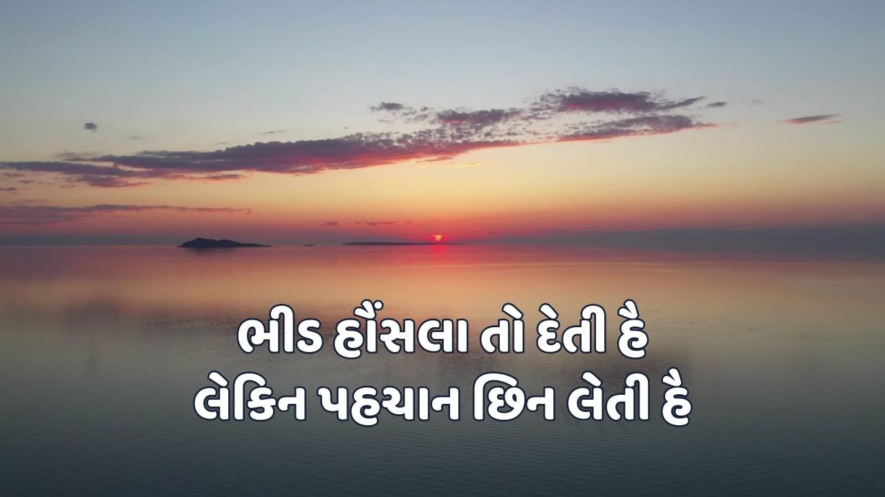 ભીડ હૌસલા તો દેતી હૈ લેકિન પહચાન છિન લેતી હૈ