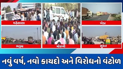 નવા કાયદાનો ગુજરાતભરમાં પણ વિરોધ, હજારો ટ્રકોના થંભ્યા પૈડા...ડ્રાઈવરો રસ્તા પર ઉતરી આવ્યા