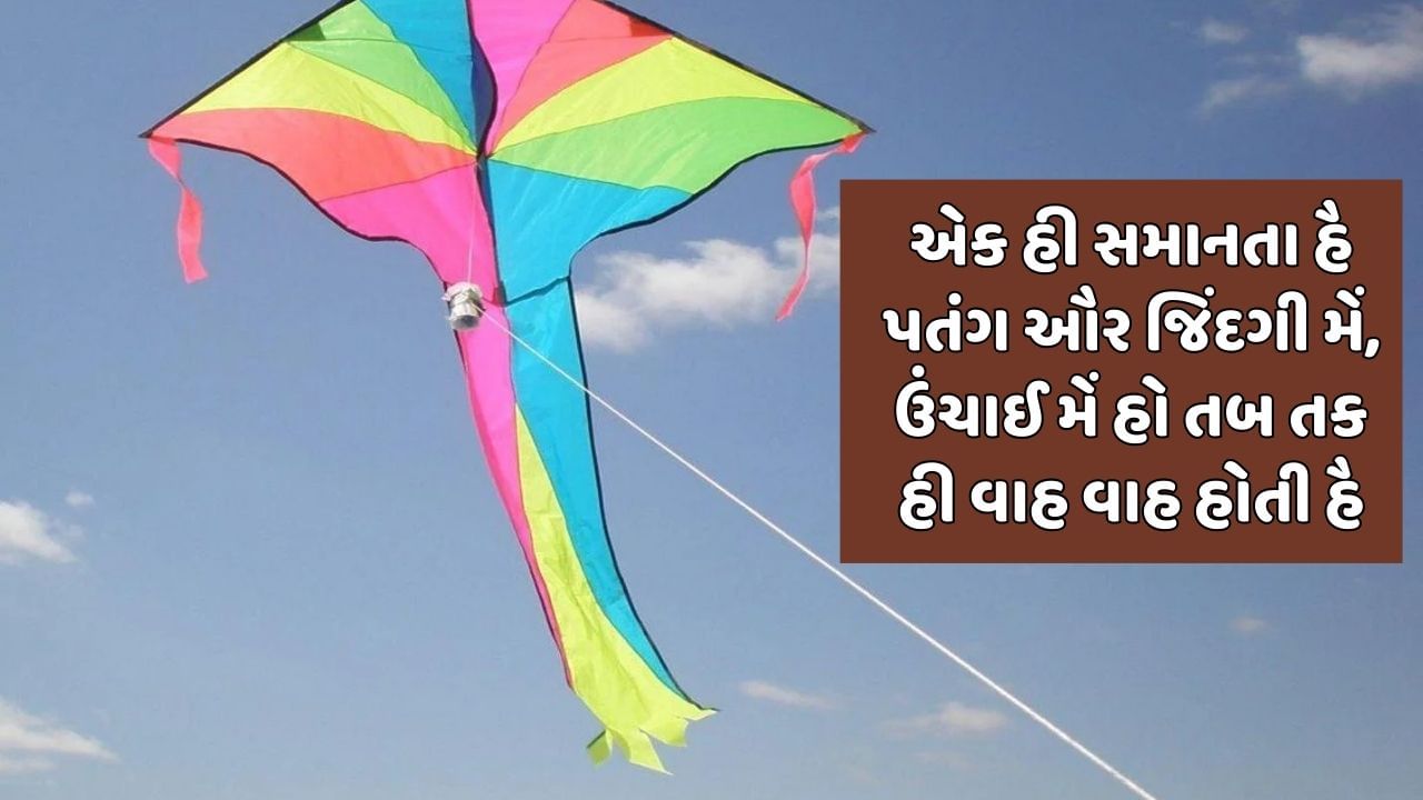 એક હી સમાનતા હૈ પતંગ ઔર જિંદગી મેં, ઉંચાઈ મેં હો તબ તક હી વાહ વાહ હોતી હૈ