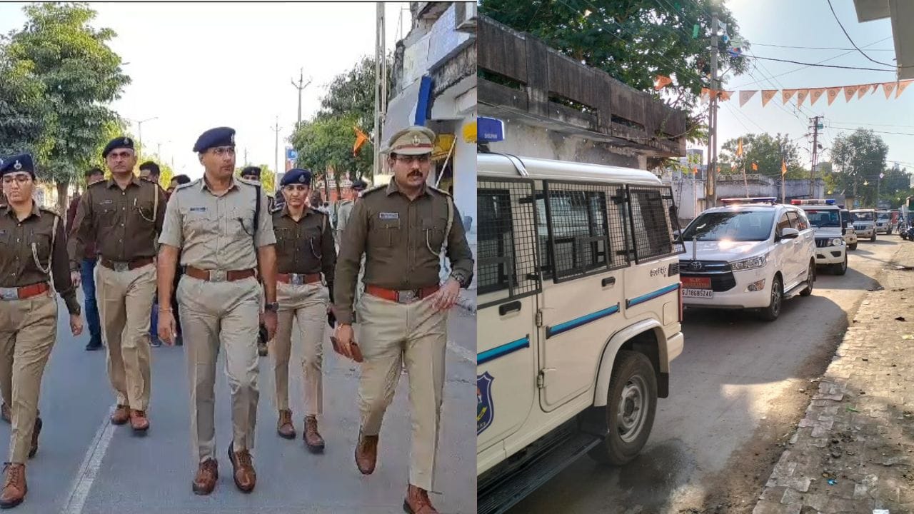 રામ મંદિર પ્રાણ પ્રતિષ્ઠા મહોત્સવને લઈ સાબરકાંઠામાં પોલીસ દ્વારા રુટ ...