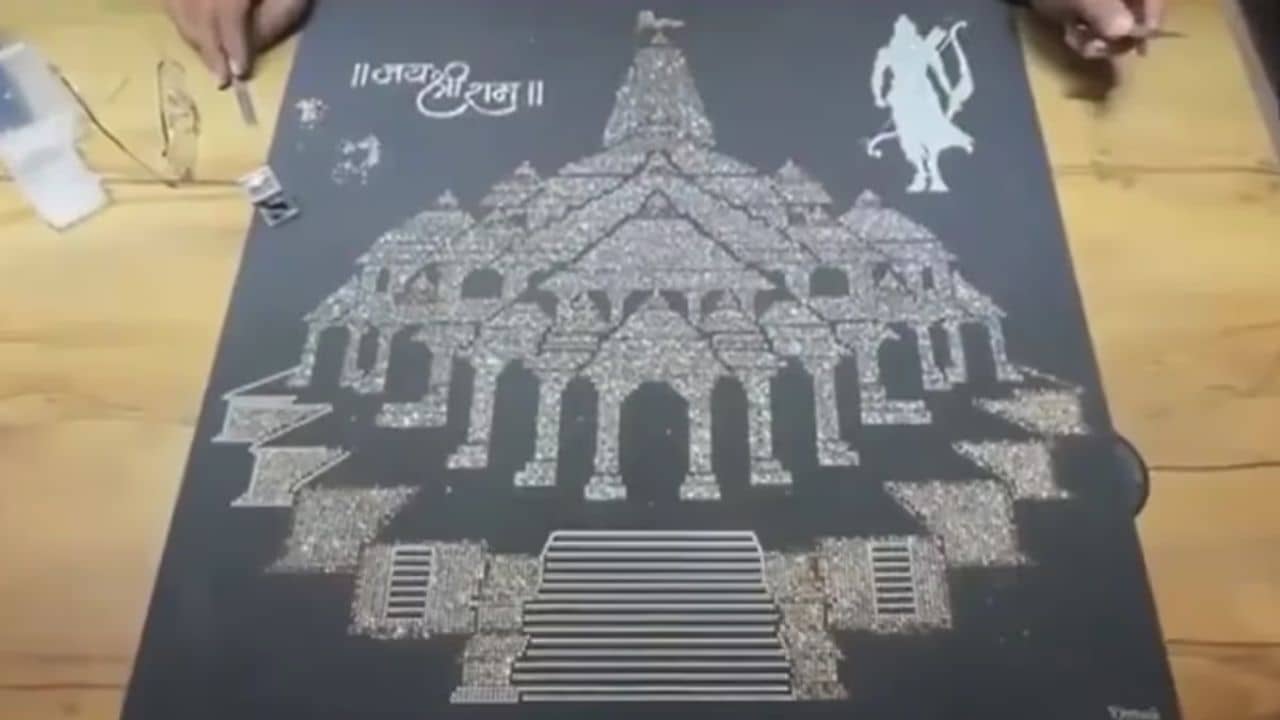 સુરતના રત્ન કલાકારે અદ્દભુત કલાકૃતિ રચી, 9999 હીરાથી બનાવ્યું રામ મંદિર, જુઓ વિડીયો