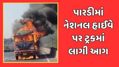 Valsad : મુંબઈથી સુરત તરફ જઈ રહેલા ટ્રકમાં લાગી આગ, ટ્રાફિક જામ સર્જાયો, જુઓ Video