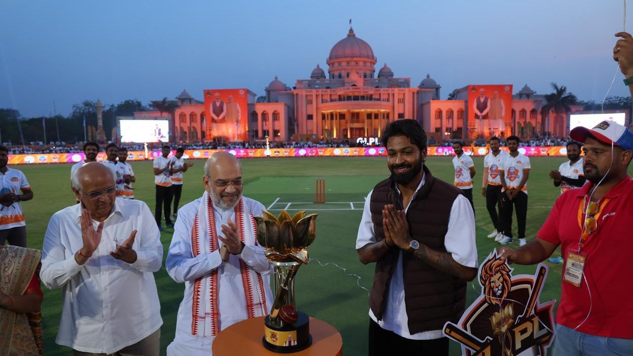 Gandhinagar Lok Sabha Premier League opening ceremony Amit Shah Hardik Pandya (2)
