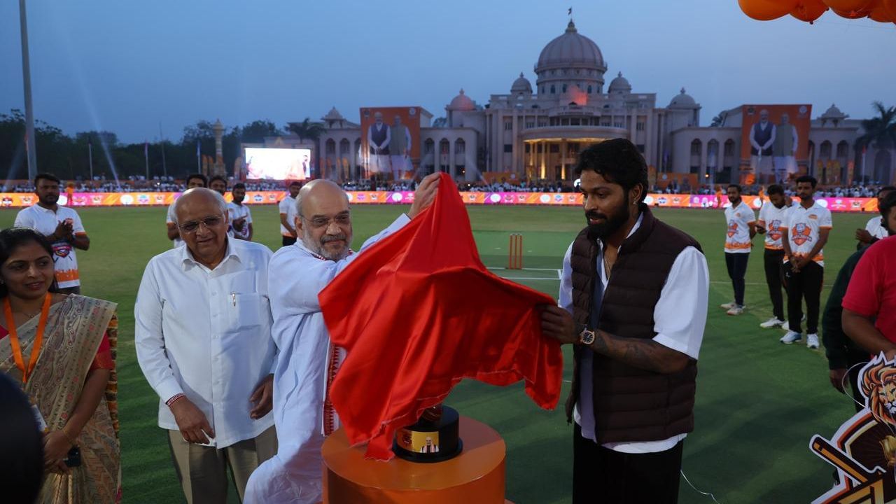 Gandhinagar Lok Sabha Premier League opening ceremony Amit Shah Hardik Pandya (5)