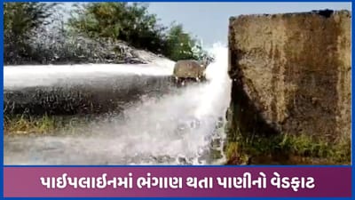 અરવલ્લીઃ માલપુર નજીક પાઈપલાઈનમાં ભંગાણ, પાણીનો વેડફાટ, જુઓ