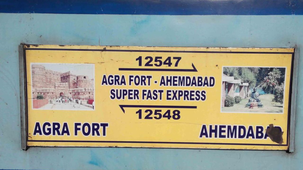 ahmedabad to agra train