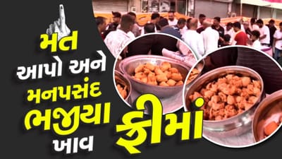 મત આપ્યાનું નિશાન બતાવો અને 100થી વધુ પ્રકારના સ્વાદિષ્ટ ભજીયા ખાવ, નરોડાની સોસાયટી દ્વારા નવતર પ્રયોગ કરાયો, જુઓ Video મત આપ્યાનું નિશાન બતાવો અને 100થી વધુ પ્રકારના સ્વાદિષ્ટ ભજીયા ખાવ, નરોડાની સોસાયટી દ્વારા નવતર પ્રયોગ કરાયો, જુઓ Video