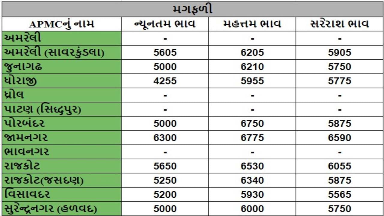 મગફળીના તા.27-05-2024ના રોજ APMCના ભાવ રૂ.4255 થી 6775 રહ્યા.