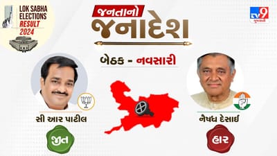 Navsari Constituency Election Result 2024 : નવસારી બેઠક પર ભાજપના ઉમેદવાર સી.આર. પાટીલ જીત્યા Navsari Constituency Election Result 2024 : નવસારી બેઠક પર ભાજપના ઉમેદવાર સી.આર. પાટીલ જીત્યા