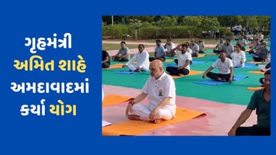 ગૃહમંત્રી અમિત શાહે ઈન્ટરનેશનલ યોગ ડે પર અમદાવાદના ગોટીલા ગાર્ડનમાં કર્યા યોગ, જુઓ-Video