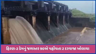 ગીર સોમનાથ: હિરણ-2 ડેમમાં નવા નીરની આવક, 2 દરવાજા એક-એક ફૂટ ખોલાયા, જુઓ વીડિયો