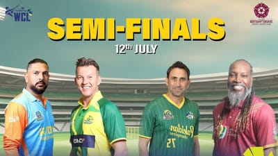 વર્લ્ડ ચેમ્પિયનશિપ ઓફ લિજેન્ડ્માં ઈન્ડિયા ચેમ્પિયન્સની ટીમે સેમીફાઈનલમાં સ્થાન બનાવી લીધું છે. ઈન્ડિયા સિવાય જે ટીમોએ ટોપ 4માં સ્થાન બનાવ્યું છે, તેમાં પાકિસ્તાન, ઓસ્ટ્રેલિયા અને વેસ્ટઈન્ડિઝની ટીમ સામેલ છે. તો સાઉથ આફ્રિકા અને ઈંગ્લેન્ડ હવે આ ટૂર્નામેન્ટમાંથી બહાર થઈ ચૂક્યું છે. જેનાથી સેમીફાઈનલનું લાઈનઅપ તૈયાર થઈ ચૂક્યું છે.