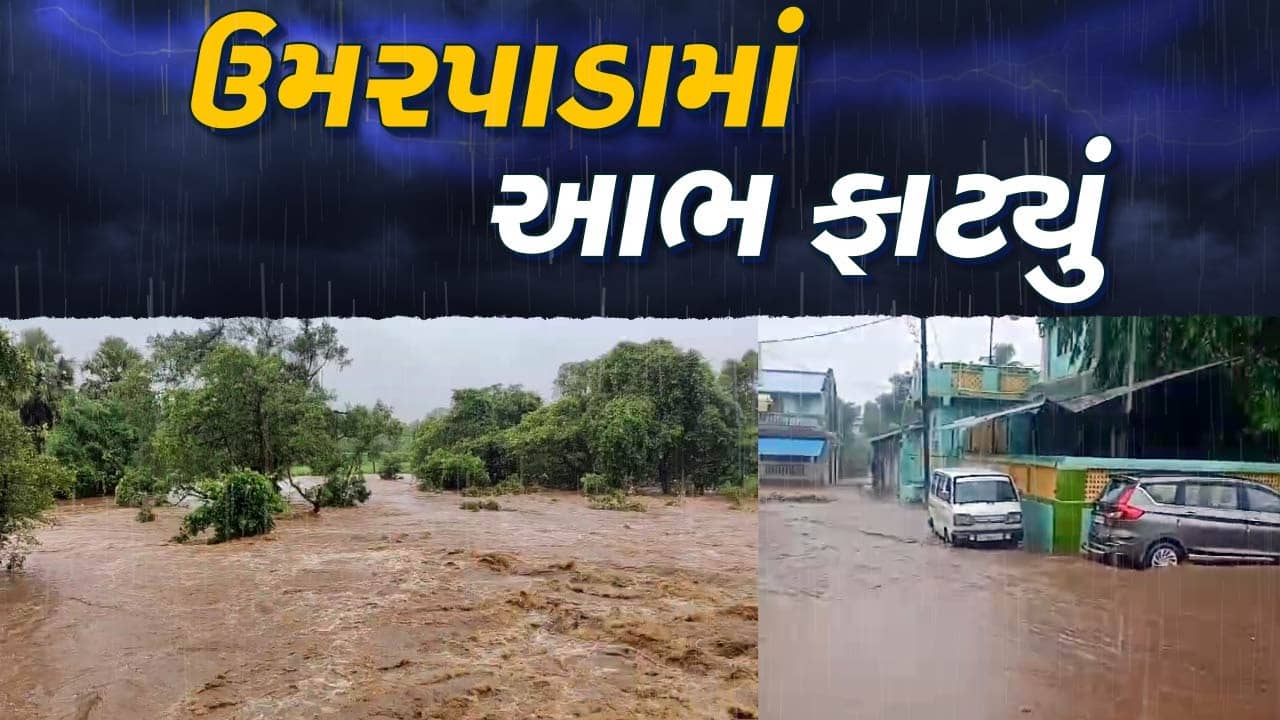 Rain Update : સુરતના ઉમરપાડામાં આભ ફાટ્યુ, 4 કલાકમાં 14 ઈંચ જેટલો વરસાદ ખાબકતા પૂર જેવી સ્થિતિ, જુઓ જળબંબાકારના દ્રશ્યો