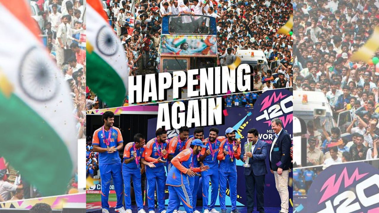 T20 વર્લ્ડ કપમાં જીત બાદ ભારતીય ક્રિકેટ ટીમ દિલ્હીની ITC મોર્યા હોટલમાં પહોંચી, થયુ શાનદાર સ્વાગત, જુઓ વીડિયો
