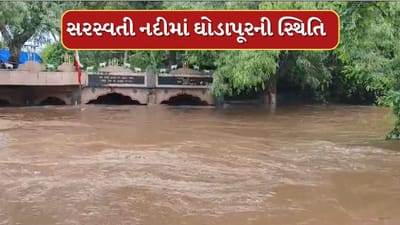 Gir Somnath Rain : સરસ્વતી નદીમાં ઘોડાપૂરની સ્થિતિ, માધવરાયજી મંદિર થયુ જળ મગ્ન, જુઓ Video