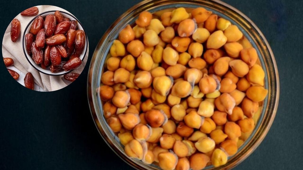ખજૂર અને પલાળેલા ચણા : ખજૂર અને ચણા બન્નેનું સાથે સેવન ખૂબ જ ફાયદાકારક છે. વજન વધારવા માટે તમારા આહારમાં ખજૂરની સાથે ચણાનો પણ સમાવેશ કરો. દરરોજ સવારે ખાલી પેટ ખજૂર અને પલાળેલા ચણા ખાવાથી તમે થોડા દિવસોમાં પરિણામ જોઈ શકો છો. ખજૂર અને ચણાનું નિયમિત સેવન વજન વધારવા અને શરીરમાંથી નબળાઈ દૂર કરવા માટે ફાયદાકારક છે.