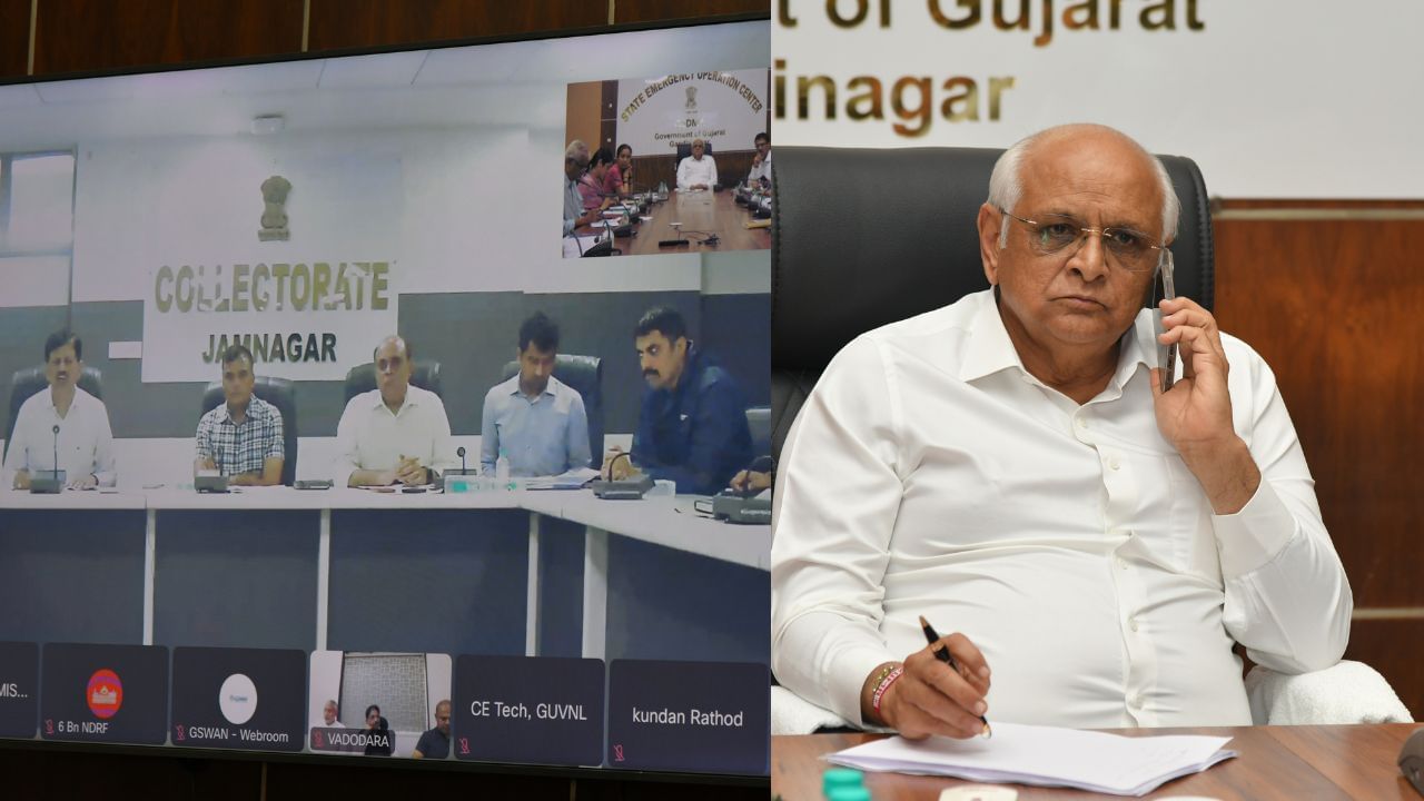 heavy rain CM Bhupendra Patel held conference Emergency Operation Center (6)