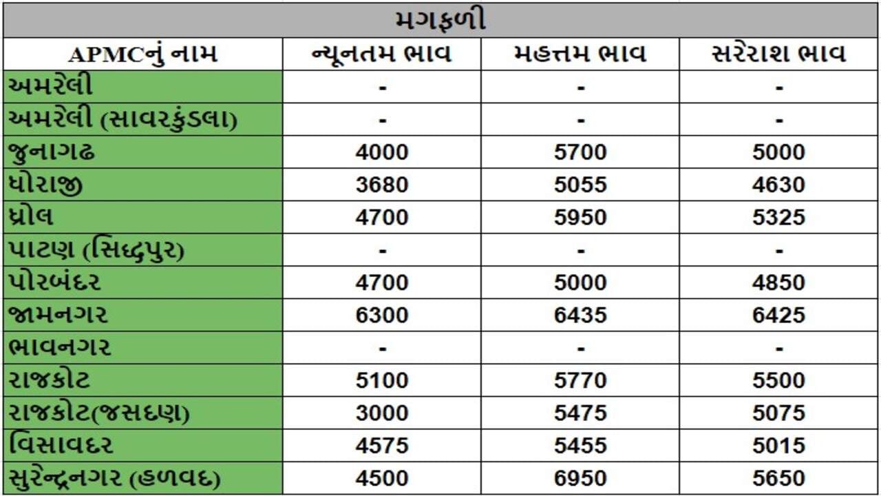 મગફળીના તા.17-09-2024ના રોજ APMCના ભાવ રૂ.3000 થી 6950 રહ્યા.