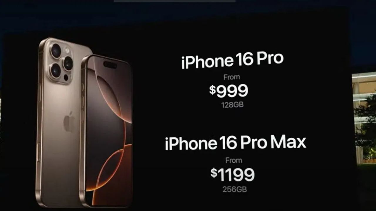 iPhone 16 Pro અને 16 Pro Maxની કિંમત : Apple એ iPhone 16 Pro અને 16 Pro Max લોન્ચ કર્યો છે. Apple એ iPhone 16 Pro 999 યુએસ ડોલરમાં અને ભારતમાં રૂ. 1,19,900માં લોન્ચ કર્યો છે. જ્યારે iPhone 16 Pro Max 1199 યુએસ ડોલર અને ભારતમાં 1,44,900 રૂપિયામાં લોન્ચ કરવામાં આવ્યો છે.