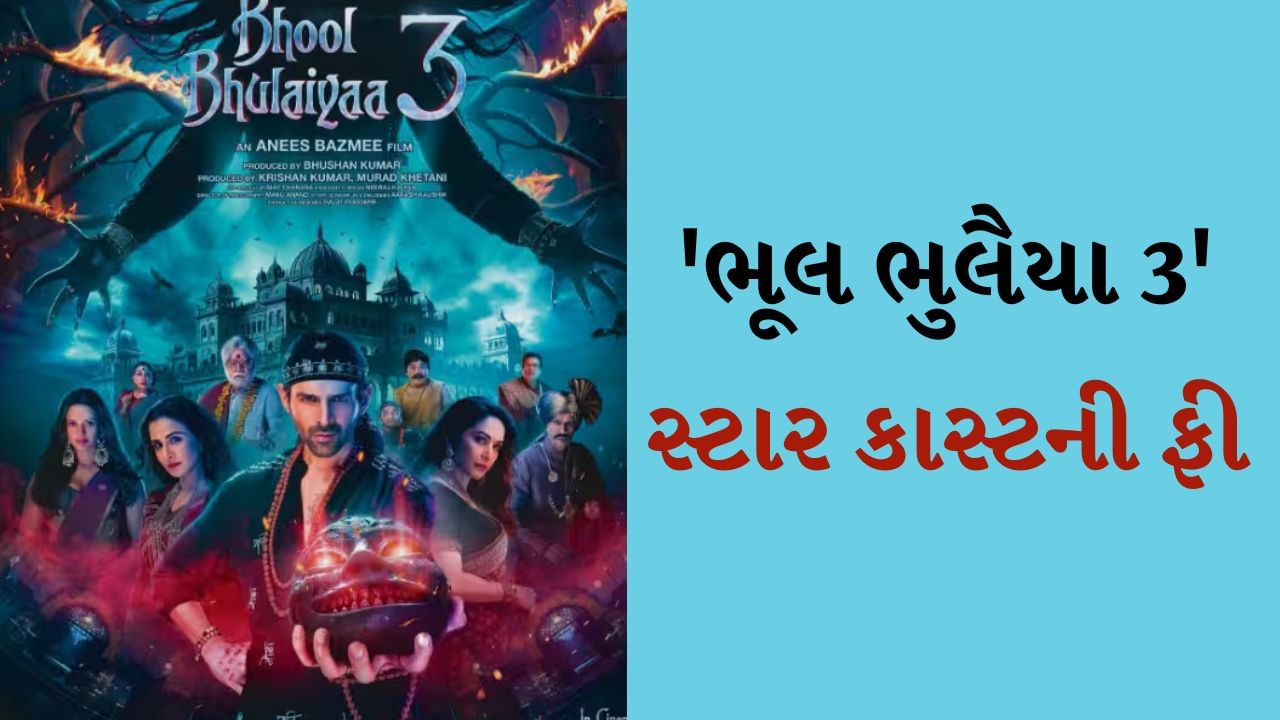 Bhool Bhulaiyaa 3 Star Cast Fees : કાર્તિક આર્યન વિદ્યા બાલન, માધુરી દીક્ષિત અને તૃપ્તિ ડિમરી સાથે 1લી નવેમ્બરે થિયેટરોમાં તેની આગામી ફિલ્મ 'ભૂલ ભુલૈયા 3' સાથે દર્શકોનું મનોરંજન કરવા માટે તૈયાર છે. આ ફિલ્મ બોક્સ ઓફિસ પર અજય દેવગનની સિંઘમ અગેઈન સાથે ટકરાશે. આશા છે કે બંને ફિલ્મો જબરજસ્ત હિટ સાબિત થશે. એવું કહેવામાં આવી રહ્યું છે કે આ ફિલ્મ 150 કરોડ રૂપિયાના જંગી બજેટમાં બની છે. જેમાં કાર્તિક આર્યન એ મોટી ફી વસૂલ કરી છે. ચાલો જાણીએ કે કાર્તિક સહિત બાકીની સ્ટાર કાસ્ટ પાસેથી કોને કેટલી રકમ મળી છે.
