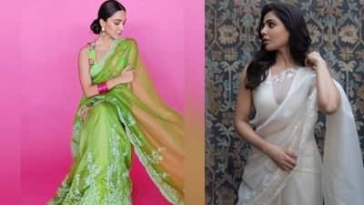 Festival Modern Saree Look: ધનતેરસનો તહેવાર નજીક છે અને આ સાથે જ દિવાળીની તૈયારી પણ શરૂ થઈ ગઈ છે. તહેવારોમાં ટ્રેડિશનલ લુક કેરી કરવાની મજા જ અલગ છે. મોટાભાગની મહિલાઓ ફેસ્ટીવલ સિઝનમાં સાડી પહેરવાનું પસંદ કરે છે. જો તમે પણ સાડી પહેરવાનો પ્લાન કરી રહ્યા છો ત મોર્ડન અને રોયલ લુક દેનારી સાડીઓ વિશે જણાવશુ.