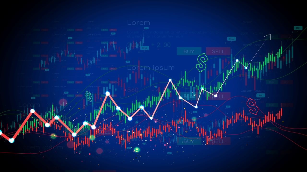 Stock market candlestick chart. Vector background