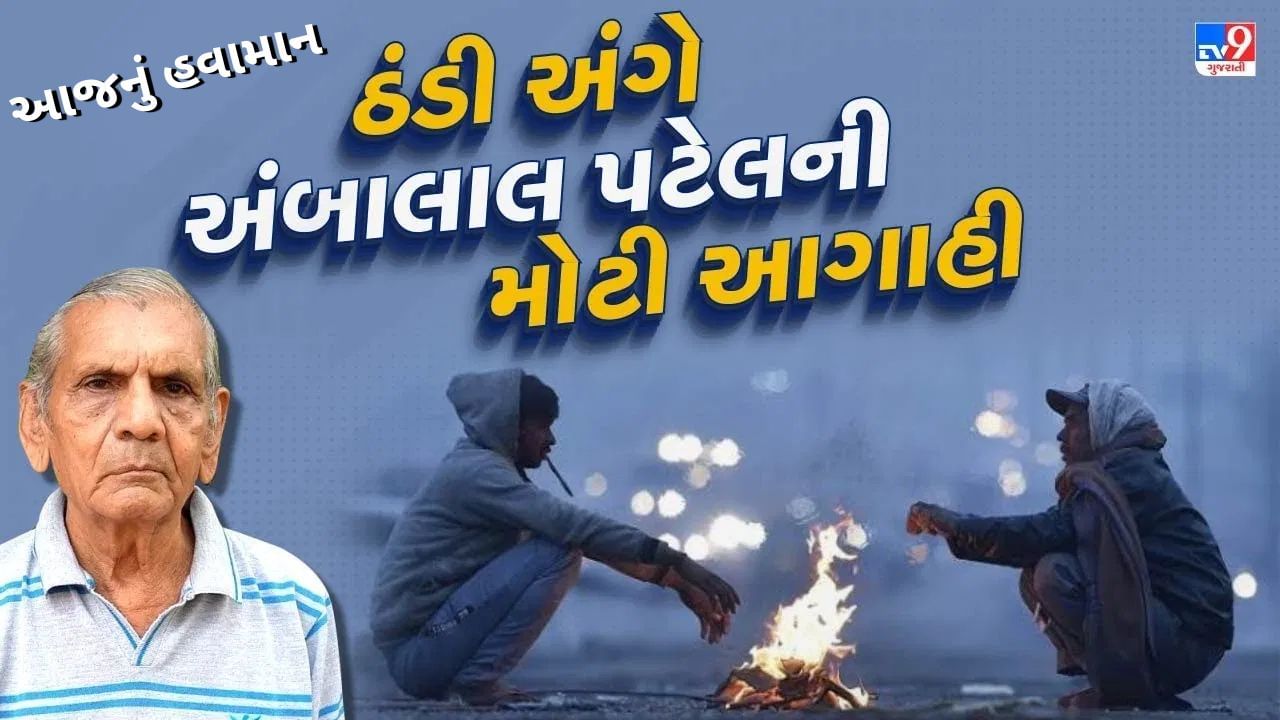 આજનું હવામાન : ગુજરાતમાં આગામી 24 કલાકમાં ઠંડીનું મોજું ફરી વળવાની આગાહી, જુઓ Video