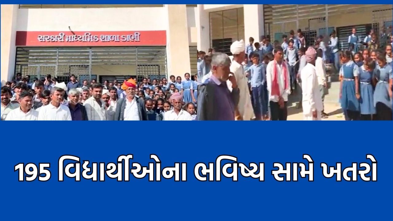 બનાસકાંઠા: શિક્ષકોના અભાવે ડાભી ગામની શાળાને ગામલોકોએ કરી તાળાબંધી, 195 વિદ્યાર્થીઓના ભવિષ્ય પર ખતરો - Video