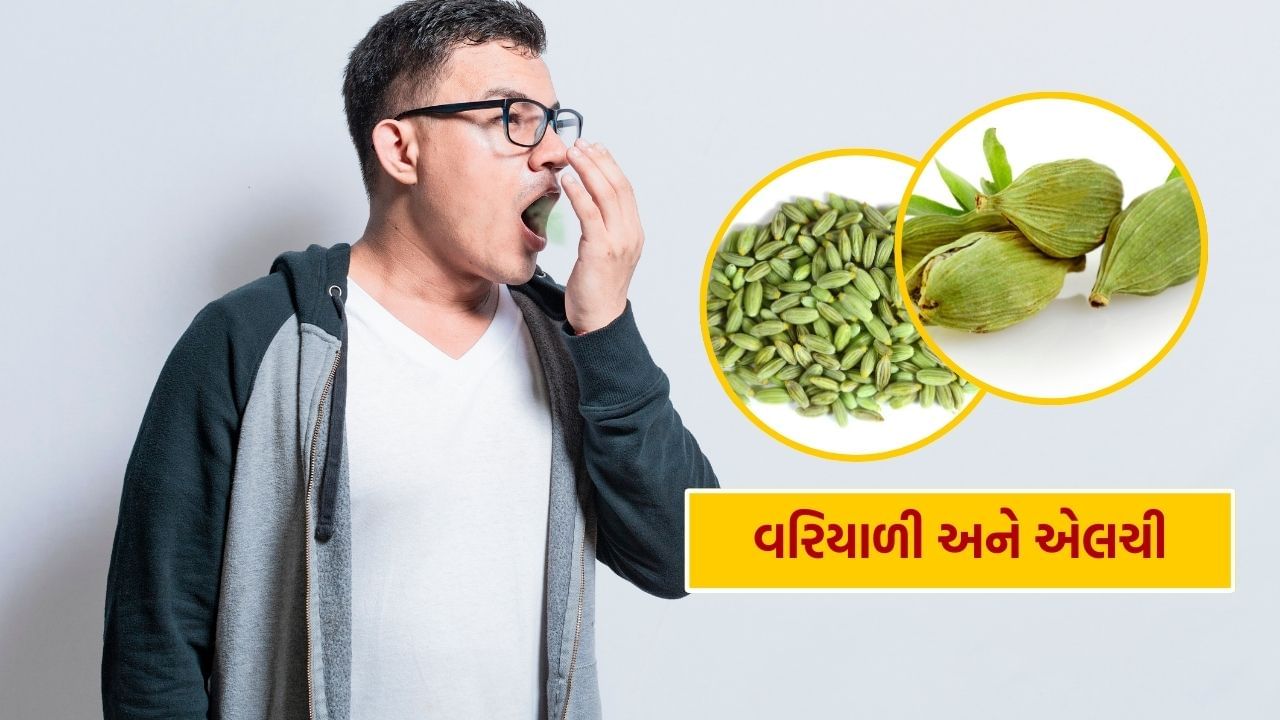 જો તમે દિવસમાં બે વાર બ્રશ કર્યા પછી પણ શ્વાસની દુર્ગંધથી પરેશાન છો, તો તમે વરિયાળી અને એલચીનો ઉપયોગ કરી શકો છો. દરરોજ ખોરાક ખાધા પછી તમારે વરિયાળી અથવા એલચી જેવી વસ્તુ ખાવાની જરૂર છે. આમ કરવાથી તમારા મોંમાંથી દુર્ગંધ નહીં આવે. વરિયાળી અને એલચી કુદરતી માઉથ ફ્રેશનર તરીકે કામ કરે છે.