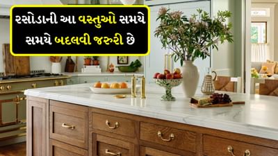Kitchen Tips : રસોડામાં ઉપયોગમાં લેવાતી ખાદ્ય સામગ્રી અને સાધનો દરેકના રસોડામાં હાજર હોય છે. આ વસ્તુઓનો ઉપયોગ રસોઈમાં થાય છે. રસોડાની વસ્તુઓની શેલ્ફ લાઇફ લાંબી હોતી નથી, પરંતુ મોટા ભાગના લોકોને ખબર નથી હોતી કે કઈ વસ્તુઓ કેટલી સમય સુધી રાખવી. રસોડામાં ઘણી વસ્તુઓ છે જેને સમયાંતરે બદલવી જરૂરી છે. અમે તમારી સાથે આવી જ કેટલીક વસ્તુઓની યાદી શેર કરી રહ્યા છીએ.

