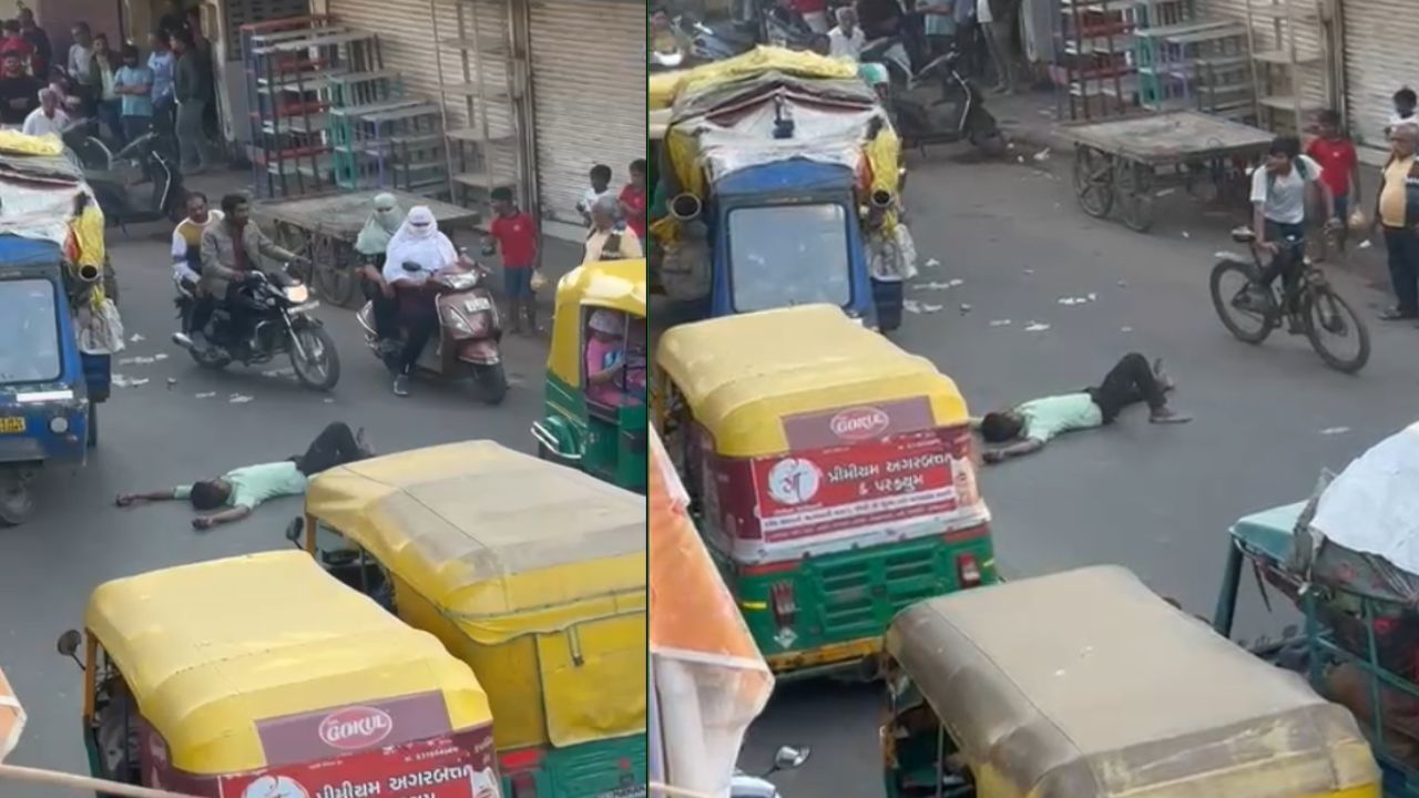 Ahmedabad :  કુબેરનગર પોલીસ ચોકી નજીક શખ્સે તોફાન મચાવ્યું, વાહનચાલકોમાં ભયનો માહોલ, જુઓ Video