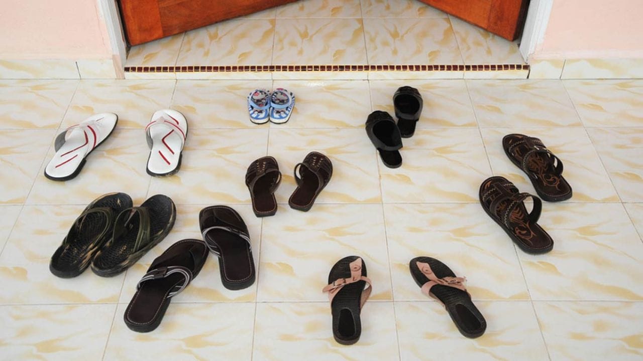 શાસ્ત્ર શું કહે છે?: ઘરના મુખ્ય દરવાજાનું વિશેષ મહત્વ છે. આ એ જગ્યા છે જ્યાંથી ઘરના સભ્યો પ્રવેશ કરે છે. ઘરના મુખ્ય પ્રવેશદ્વાર પર જૂતા અને ચંપલ ઉતારવાથી ઘરના અપવિત્રતાના દર્શન થાય છે અને આવા ઘરમાં દેવી લક્ષ્મીનો વાસ નથી થતો. જેના કારણે વ્યક્તિને આર્થિક સમસ્યાઓનો સામનો કરવો પડી શકે છે.
