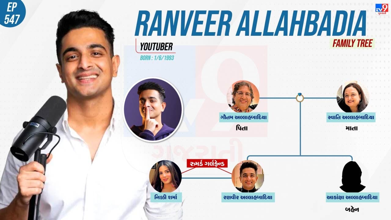 કોમેડિયન સમય રૈનાના શો 'ઇન્ડિયાઝ ગોટ લેટેન્ટ' પર ખુબ ધમાલ મચી રહી છે. સમય અને રણવીર અલ્હાબાદિયા સહિત 30 લોકો સામે FIR દાખલ કરવામાં આવી છે. યુટ્યુબર અપૂર્વાની પણ પૂછપરછ કરવામાં આવી છે. તો રણવીર અલ્હાબાદિયાના પરિવાર વિશે જાણો