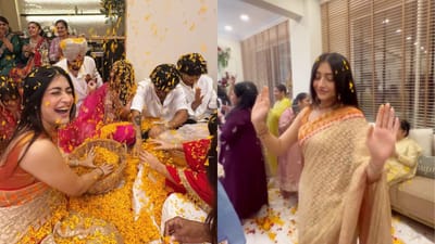 બીજા લોકોથી વિપરીત, ધનશ્રીએ ગુલાલને બદલે ફૂલોથી હોળી રમી. આ તસવીરમાં, ધનશ્રી ફૂલોથી હોળી રમતી જોવા મળે છે.