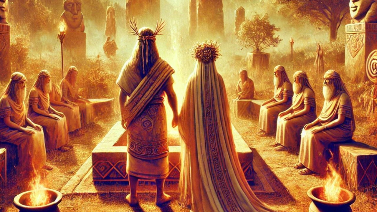 લગ્નનો ધાર્મિક આધાર પ્રાચીન કાળથી ચાલ્યો આવે છે. તે પવિત્ર માનવામાં આવતું હતું કારણ કે તે દેવતાઓના આશીર્વાદ સાથે સંકળાયેલું હતું. પ્રાચીન સમયમાં લગ્ન માટે કોઈ ધાર્મિક કે કાનૂની જરૂરિયાત નહોતી.
