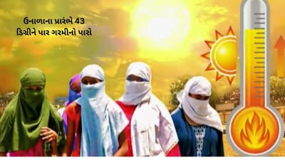 ગુજરાતમાં 43 ડિગ્રીને પાર થયો ગરમીનો પારો, અમદાવાદ-ગાંઘીનગરમાં સરખુ તાપમાન
