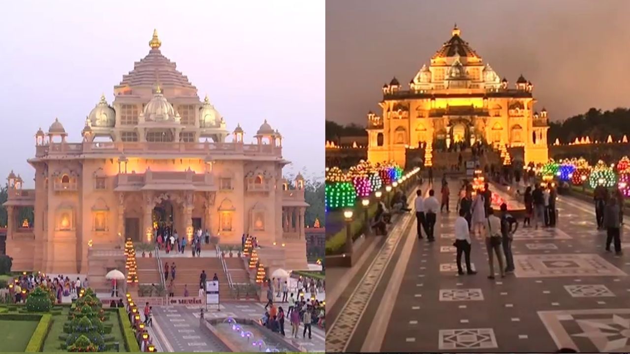 સ્વામી નારાયણ સંપ્રદાયના અક્ષરધામ મંદિરનો ગાંધીનગરના મુખ્ય સ્થળોમાં સમાવેશ થાય છે. મહાત્મા મંદિર, ગિફ્ટ સિટી, ટોય મ્યુઝિયમ અને તાજેતરમાં 5 સ્ટાર રેલ્વે સ્ટેશન મુખ્ય સીમાચિહ્નો છે. રક્ષા શક્તિ યુનિવર્સિટીની સાથે ગાંધીનગરમાં IIT અને NIFT ફેશન ડિઝાઇનિંગ જેવી શૈક્ષણિક સંસ્થાઓ પણ છે.