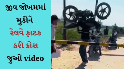 આને કહેવાય જીવનું જોખમ! ફાટક બંધ હોવા છતાં આ રીતે ઓળંગ્યા રેલવે પાટા, Video થયો Viral