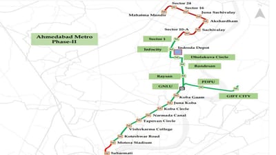 મેટ્રો ફેઝ 2 માં ગાંધીનગર સેકટર 1 સુધી દોડતી મેટ્રો રેલ, હવે સચિવાલય સુધી દોડાવવા માટે તૈયાર છે.