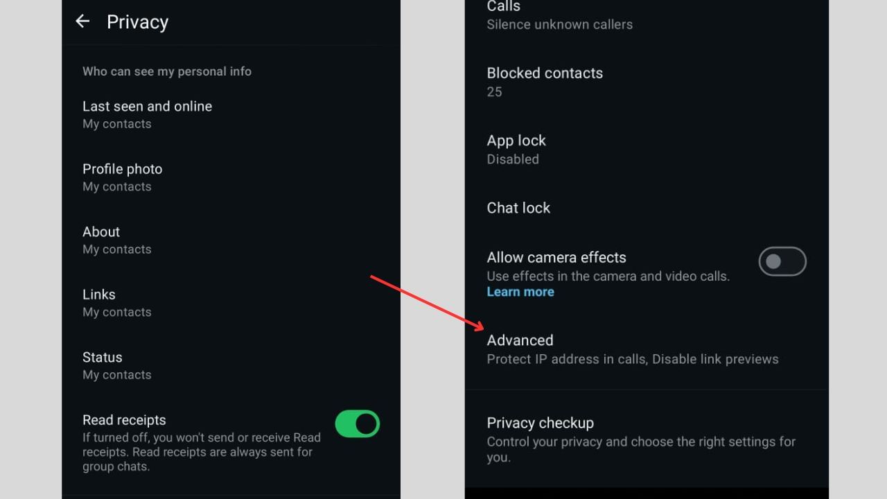 આ પછી, થોડું નીચે સ્ક્રોલ કરો, તમને એડવાન્સ્ડ વિકલ્પ દેખાશે.